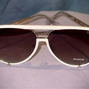 Quay Australia White Frame Sunglasses with Dark Lenses